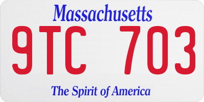 MA license plate 9TC703