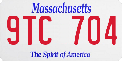 MA license plate 9TC704