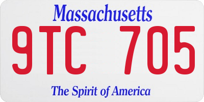 MA license plate 9TC705