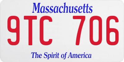 MA license plate 9TC706