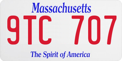 MA license plate 9TC707