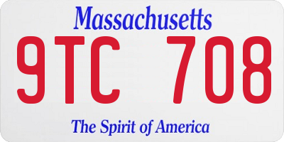 MA license plate 9TC708