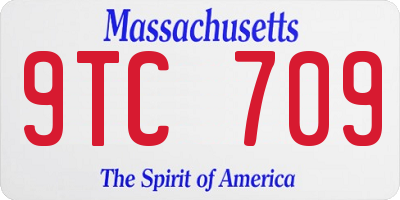 MA license plate 9TC709
