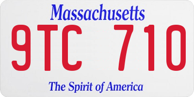 MA license plate 9TC710