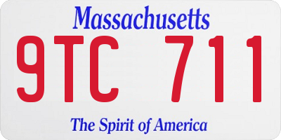 MA license plate 9TC711