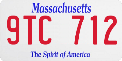 MA license plate 9TC712