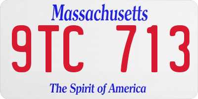 MA license plate 9TC713