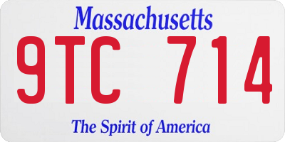 MA license plate 9TC714