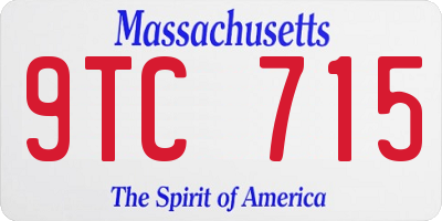 MA license plate 9TC715