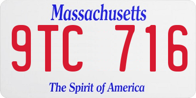 MA license plate 9TC716