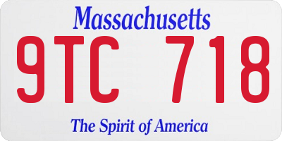 MA license plate 9TC718