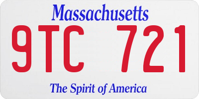 MA license plate 9TC721