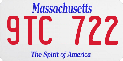 MA license plate 9TC722