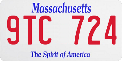 MA license plate 9TC724