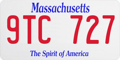 MA license plate 9TC727