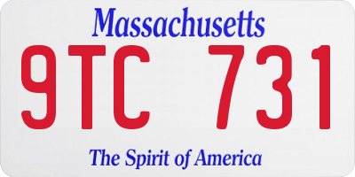MA license plate 9TC731
