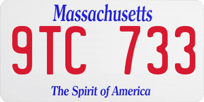 MA license plate 9TC733
