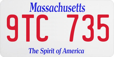 MA license plate 9TC735