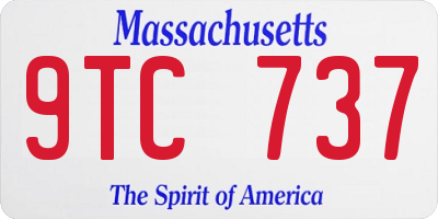MA license plate 9TC737