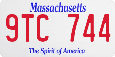 MA license plate 9TC744