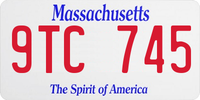 MA license plate 9TC745