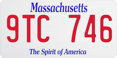 MA license plate 9TC746