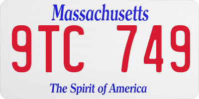 MA license plate 9TC749