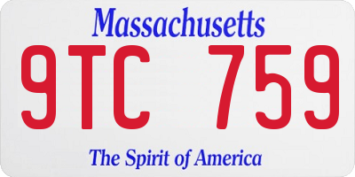 MA license plate 9TC759