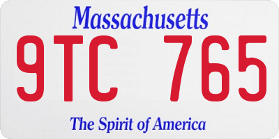MA license plate 9TC765