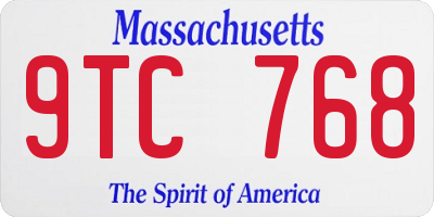 MA license plate 9TC768