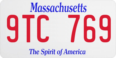 MA license plate 9TC769