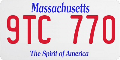 MA license plate 9TC770
