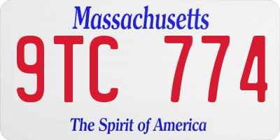 MA license plate 9TC774