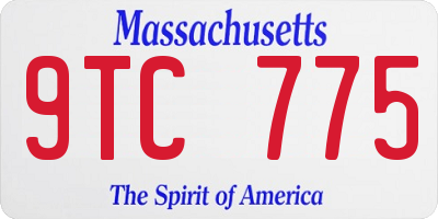 MA license plate 9TC775