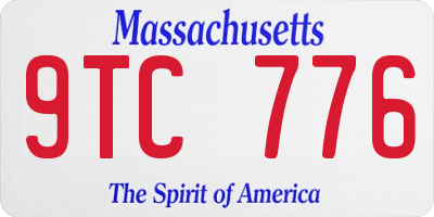 MA license plate 9TC776