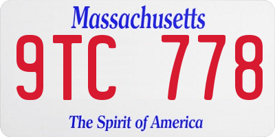 MA license plate 9TC778