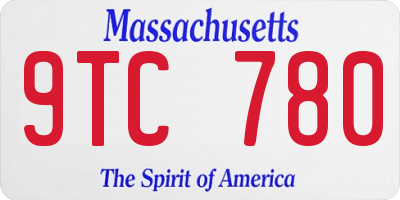 MA license plate 9TC780