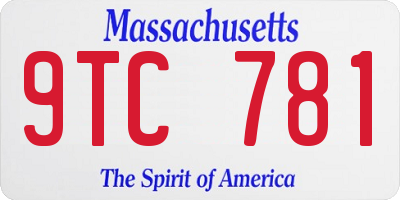 MA license plate 9TC781