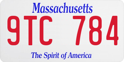 MA license plate 9TC784