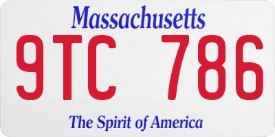 MA license plate 9TC786
