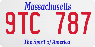 MA license plate 9TC787