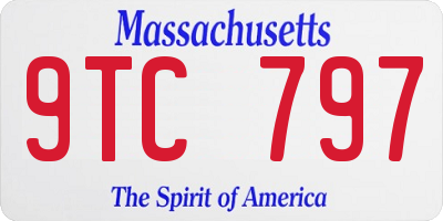 MA license plate 9TC797