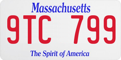 MA license plate 9TC799