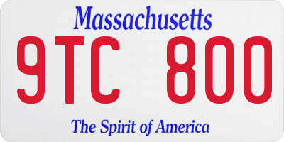 MA license plate 9TC800