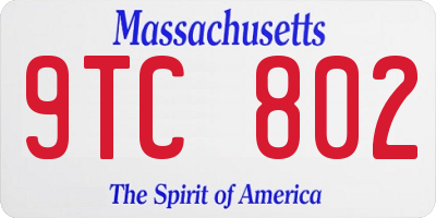 MA license plate 9TC802