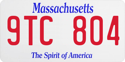 MA license plate 9TC804