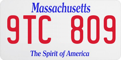 MA license plate 9TC809
