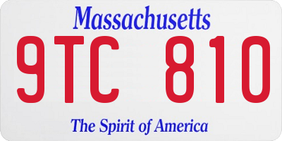 MA license plate 9TC810