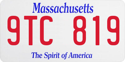 MA license plate 9TC819