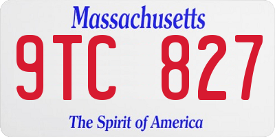 MA license plate 9TC827